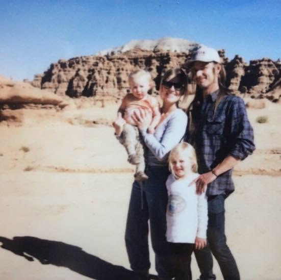 Hayley, Erik, and their daughters in the desert
